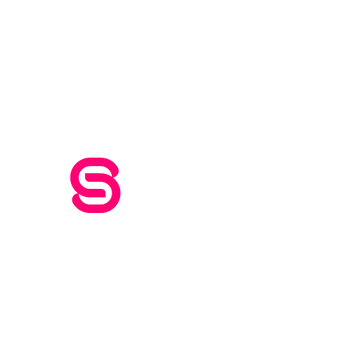 Logo do site. logo branca, com S rosa grande escrito segredo dos famosos.